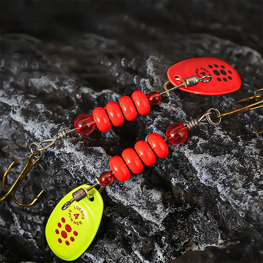 5 قطعة ملعقة معدنية سبينر الصيد إغراء مع صندوق معالجة ملعقة كرانكبيتس Wobblers الطعم الاصطناعي ل باس بايك