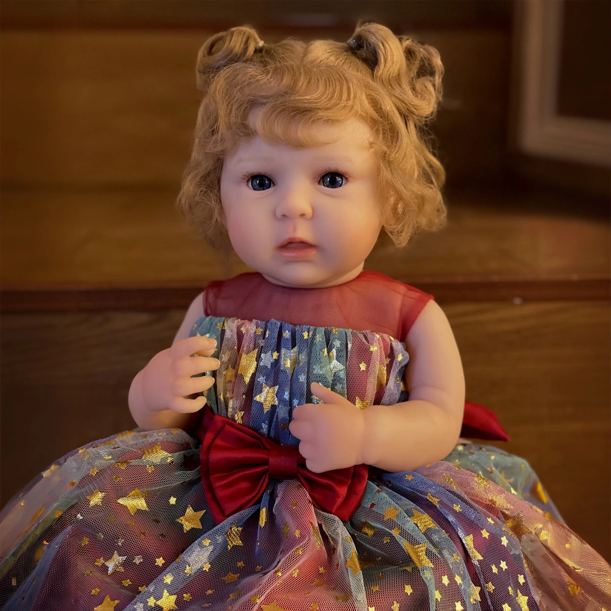 1 Pc 18.9 インチフルボディソフトビニールベベリボーン人形女の子手作り 3D 塗装新生児人形子供の誕生日プレゼント