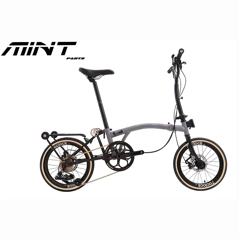 MINT 16-inch 9-speed disc brake tri-folding bike MintPapts steel S bar Y BAR M BAR folding bicycle