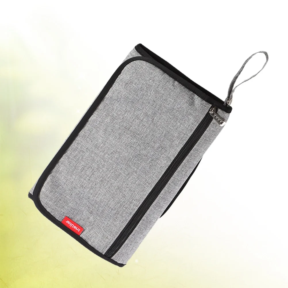 1 قطعة وسادة تغيير حفاضات الطفل مقاوم للماء قابلة للطي المحمولة الحفاض حصيرة لحديثي الولادة مع تخزين حفاضات الطفل حصيرة حقيبة رمادي #6