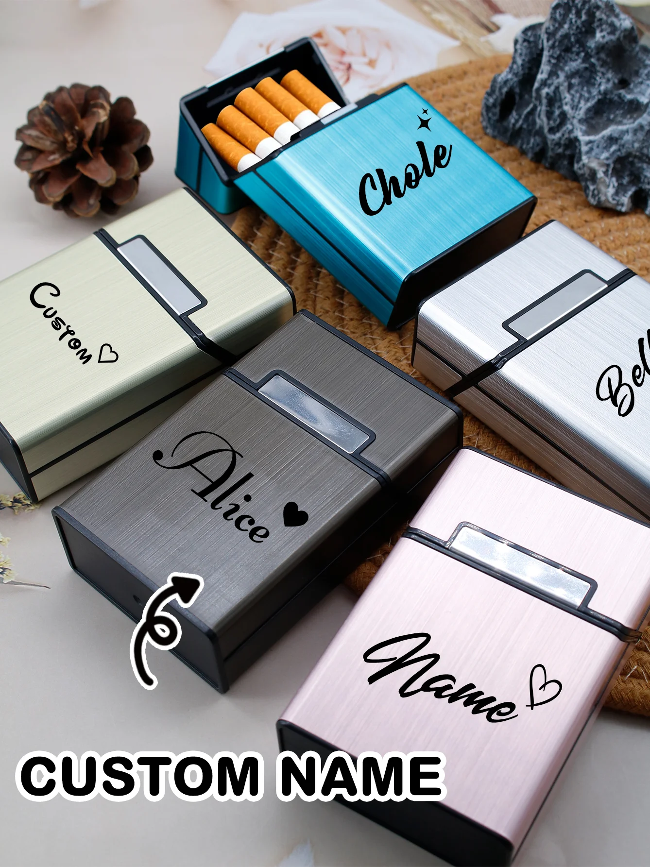 Personalized Cigarette Case Gift, Custom Name Holder Pocket Accessory, Anniversary Surprise Present, Valentine'S Day Gifts