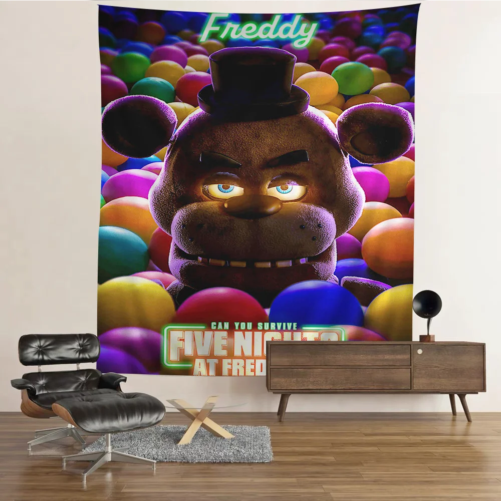 F-FNAF Five-nights-At-Freddys Chart Tapestry Art Science Fiction Room Home Decor Cheap Hippie Wall Hanging