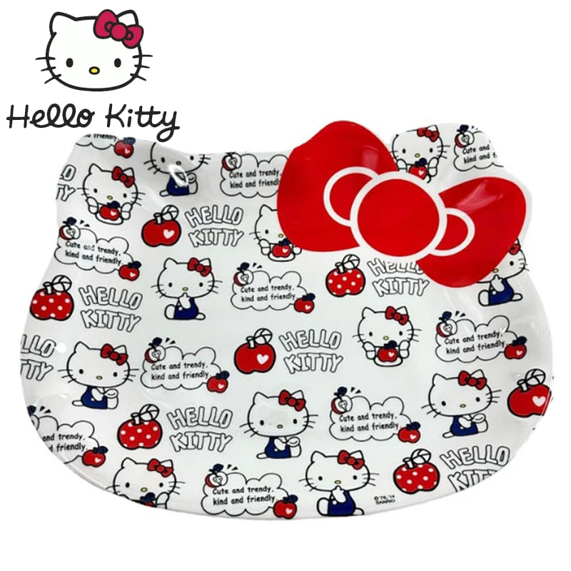 Sanrio Hello Kitty Fruit Plate Snack Plate Cute Cartoon Dish Children's Drop-proof Picnic Plate Home Dishes Utensils For Kitchen