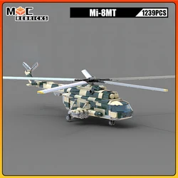 Military Medium Combat Aircraft Mi-8MT Armed Transport Helicopter MOC Building Blocks Assembly Model Bricks Toys For Kids Adult