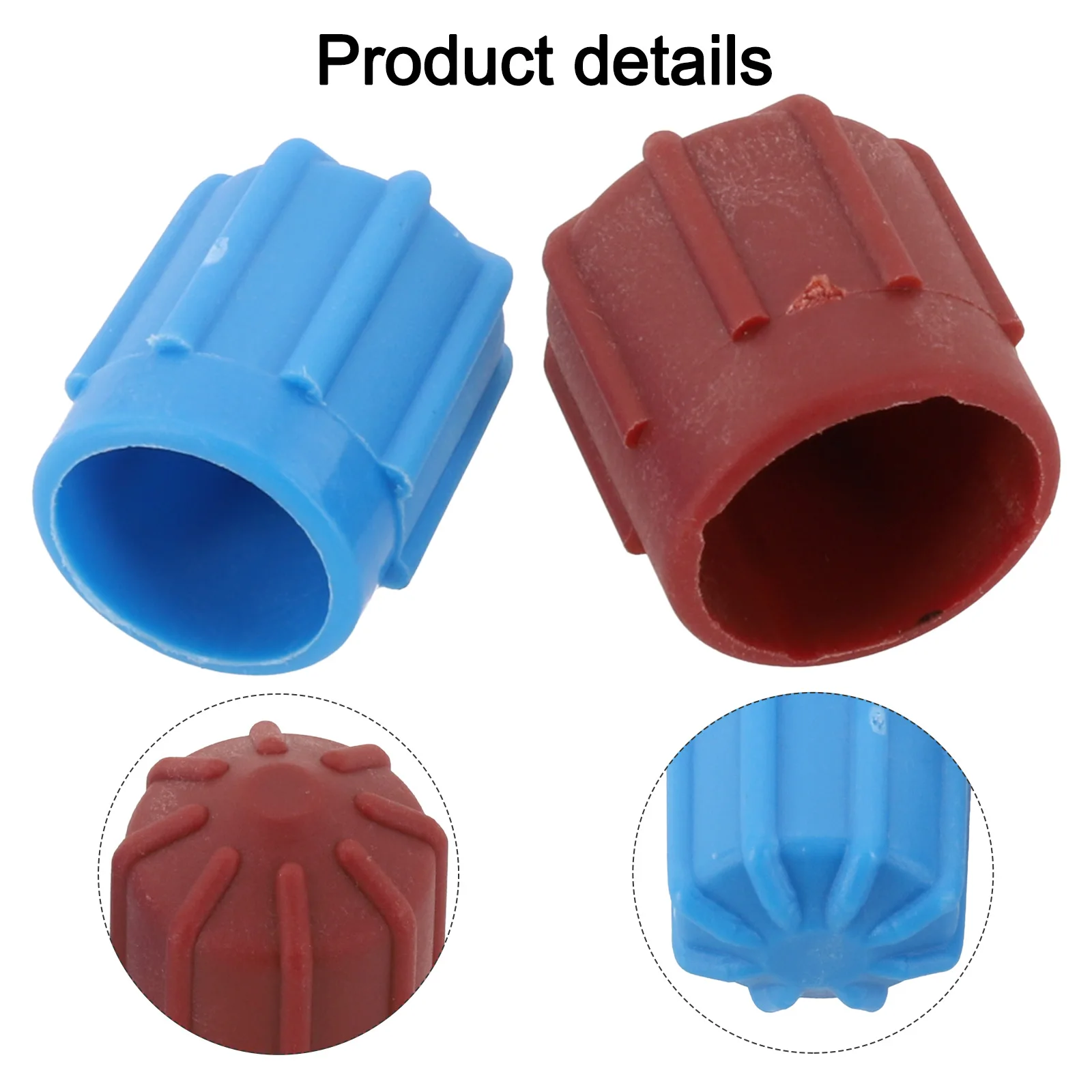 High & Low Voltage Car A/C Valve Cap Set - Blue & Brown ABS Plastic Dust Cover For M8 M9 Compatible With R134A AC Systems