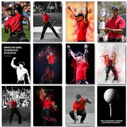 Tiger Woods Golf Player Highlights Posters Sports Art Portrait Canvas Painting Wall Decoration Prints For Living Room Home Decor