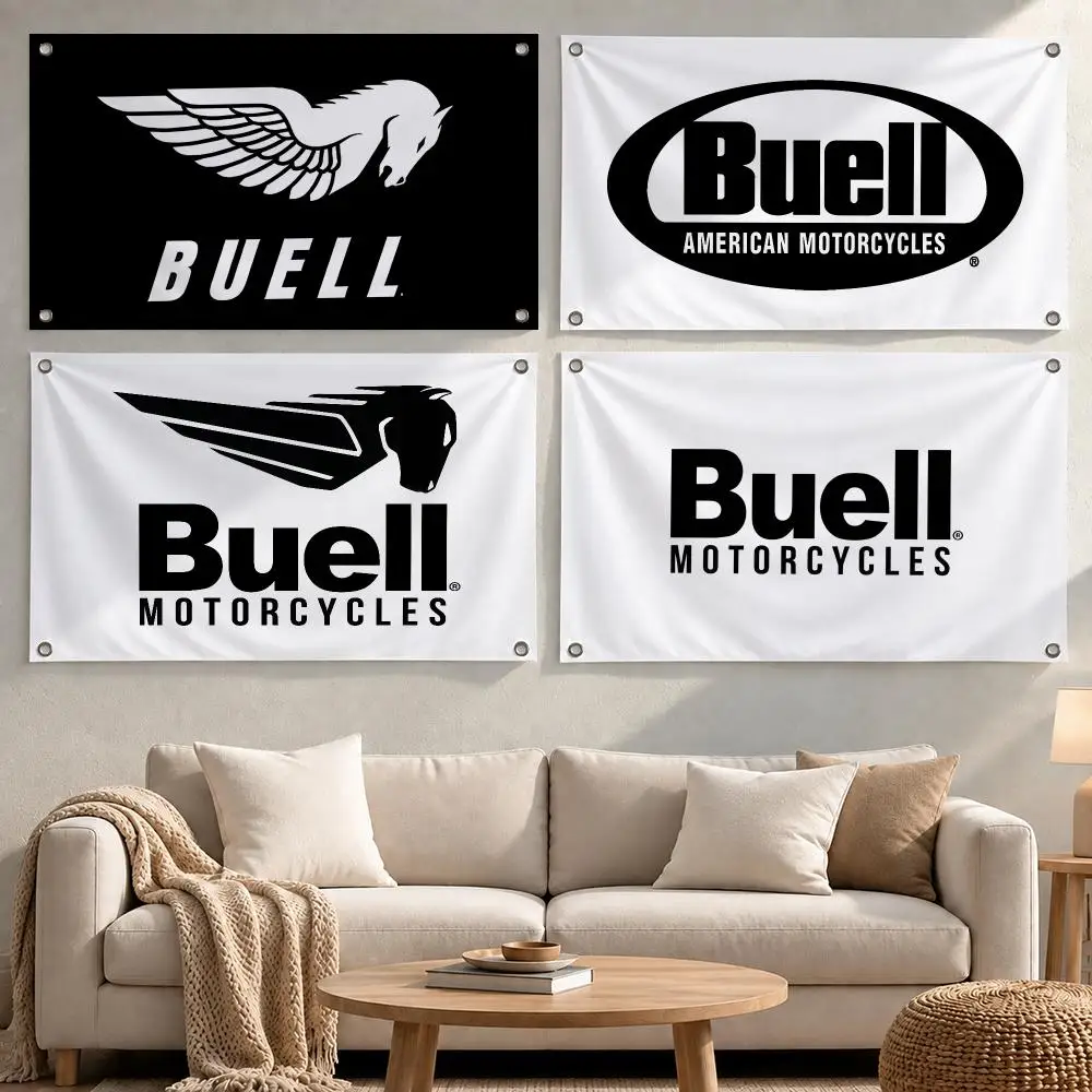 Brand Buell Motorcycles Flags Minimalist Fabric Banner Flags Garden Shop Bedroom Festival Birthday Wall Decor