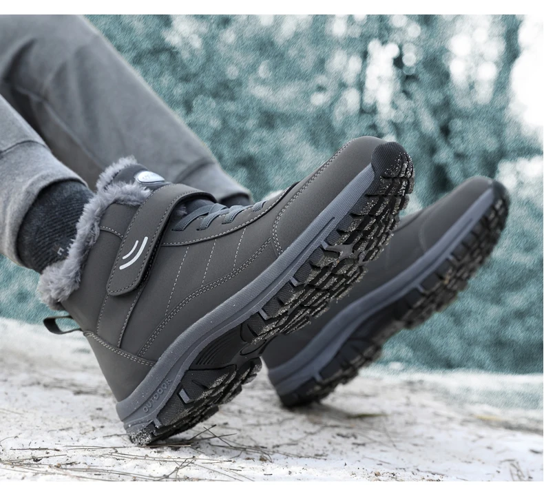 Unisex Winter Outdoor Berg-Baumwollschuhe Rutschfeste Warme Fleece-Gefütterte Wanderstiefel Wasserdichte Kältebeständige Schneestiefel 35-46 – Detail 22