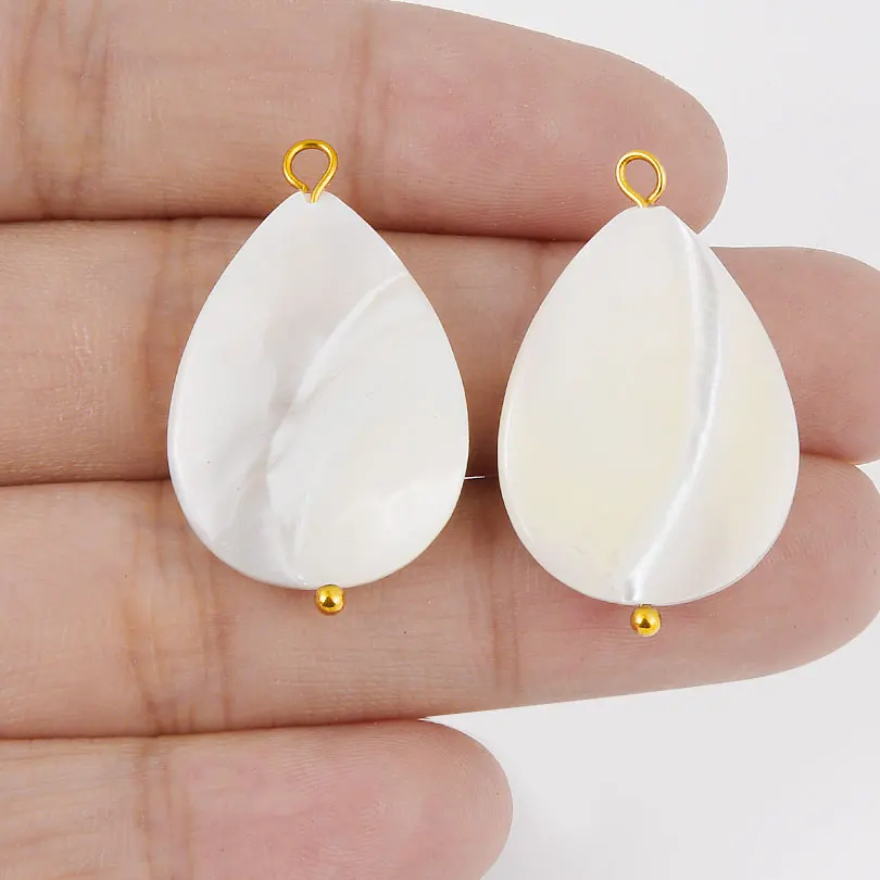 3 Buah Jimat Cangkang Mutiara Putih Asli Hati Bulan Silinder Bulat Tidak Beraturan Temuan Cincin Baja Tahan Karat Gelang Kaki Diy