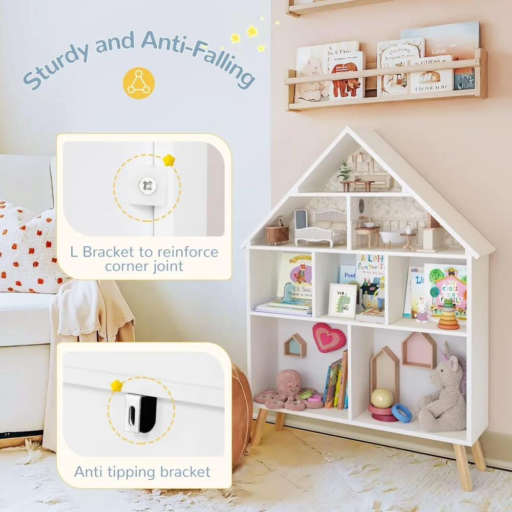 Bibliothèque de maison de course pour enfants, support en bois, étagère de rangement pour bébé, affichage de livre pour enfants, 4 niveaux