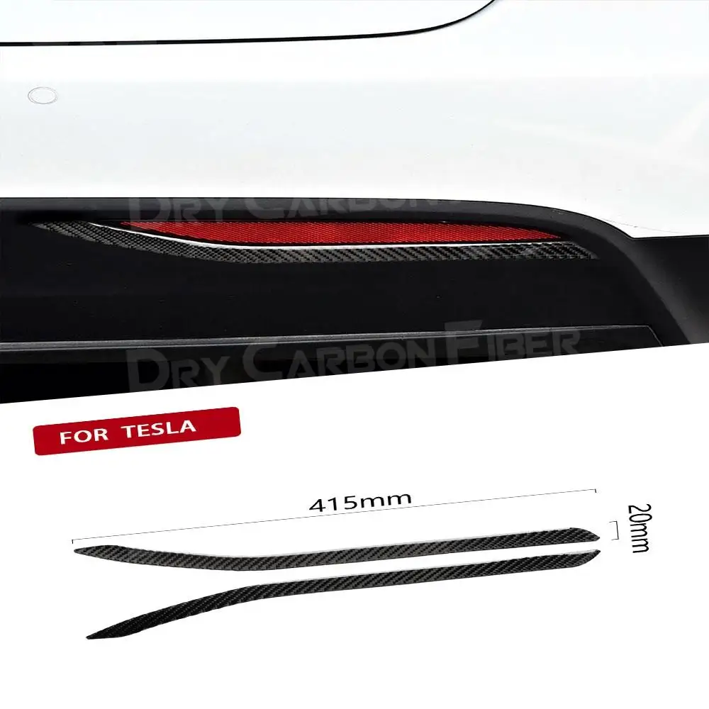 

Carbon Fiber Exterior Trims Rear Reflector Fog Light Lamp Cover Trim Frame Garnish Sticker For Tesla Model X 2015-2019