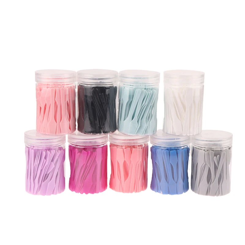 100 Pcs/Jar Mini Cosmetic Spatula Scoop Face Cream Makeup Mask Mixed Spoon Beauty DIY Tools Eye Facial Makeup Applicator Sticks