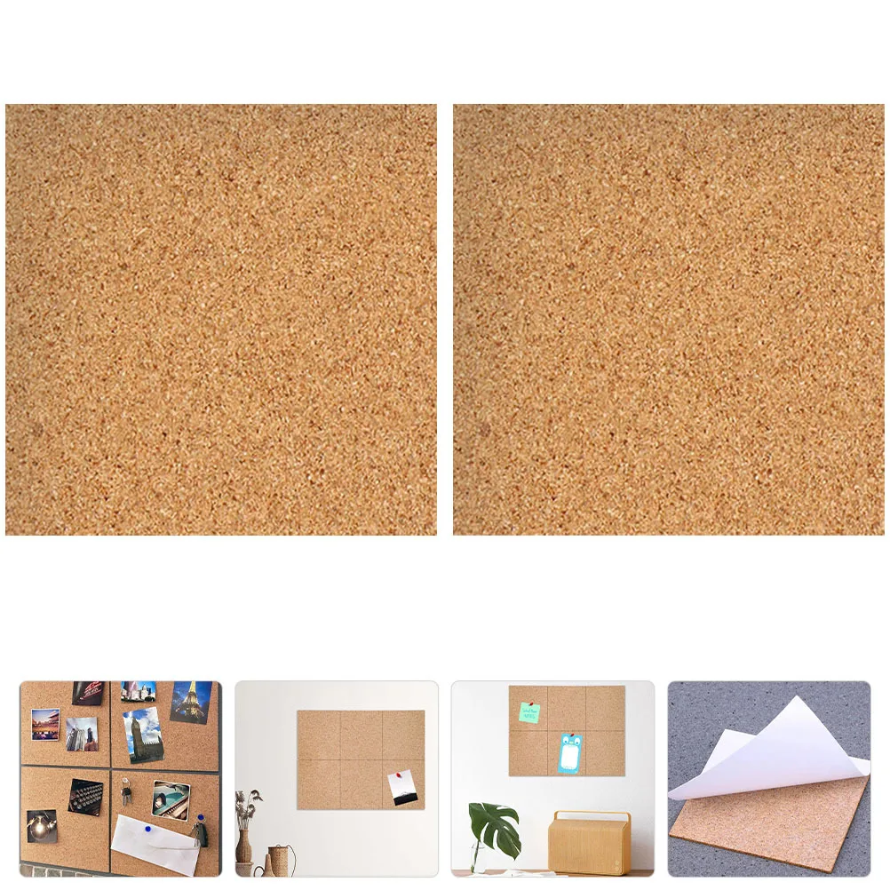 2Pcs Cork Message Board High-Grade Wood Multi-Function Wall Bulletin Board for Photo Display and Home Office Decoration