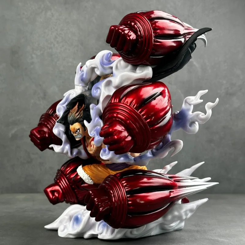 One Piece Monkey D Luffy Gear 4th Snakeman Statue Kong Gun Gatling Attack Anime Figure Model Desktop Collectible GK Display Gift