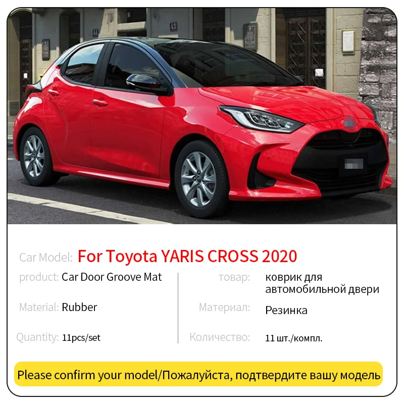 For Toyota YARIS CROSS 2020  Anti-Slip Gate Slot Cup Mat Door Groove Non-slip Pad Interior Car-styling Accessories