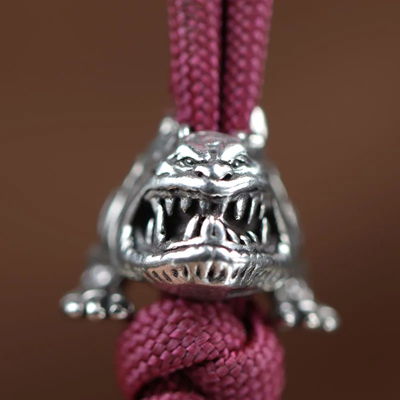 Cuspid Teeth Monster Brass Knife Beads EDC Outdoor DIY  Paracord Handmade Woven Lanyard Pendants Punk Retro Jewelry Accessories