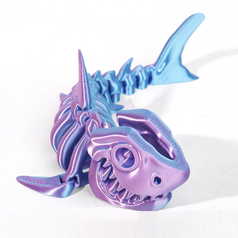 Las articulaciones del cuerpo de tiburón impresas en 3D se pueden modelar juguetes que se balancean libremente, adecuados para decoración, adornos, regalos de decoración navideña.