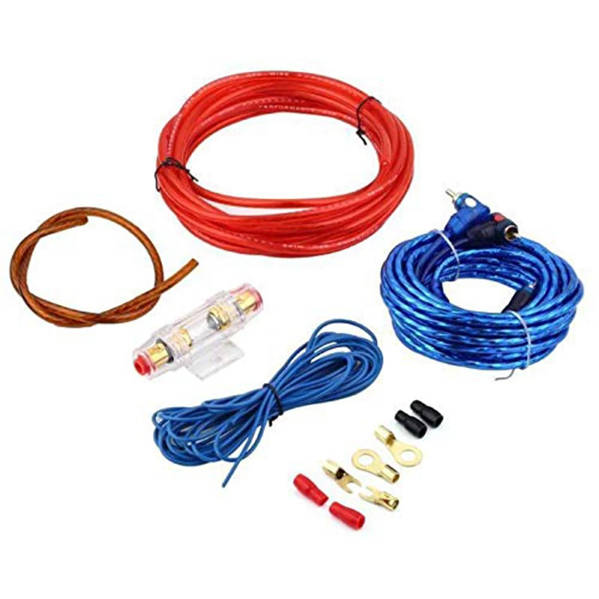 60 AMP Fuse Holder 8GA Power Cable Subwoofer Speaker Car Audio Wire Wiring Amplifier RCA Power Cable Fuse