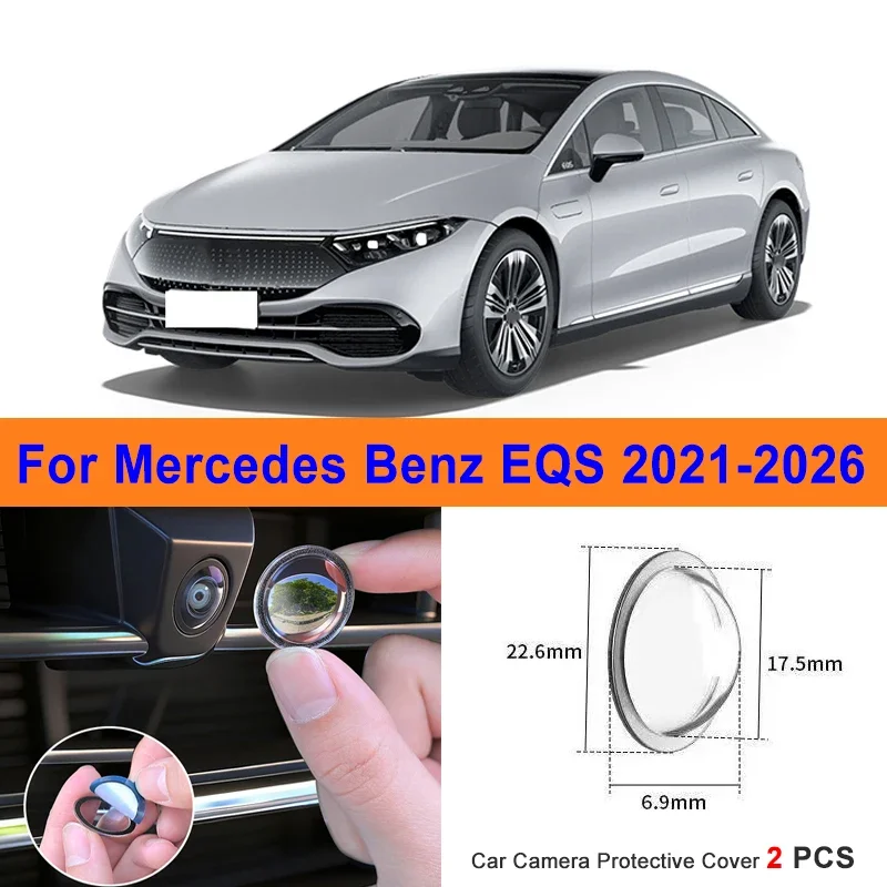 

360 Reverse Image Car Camera Cover Anti-Scratch PC Lens Protector Stickers For Mercedes Benz EQS 2021-2026 2Pcs