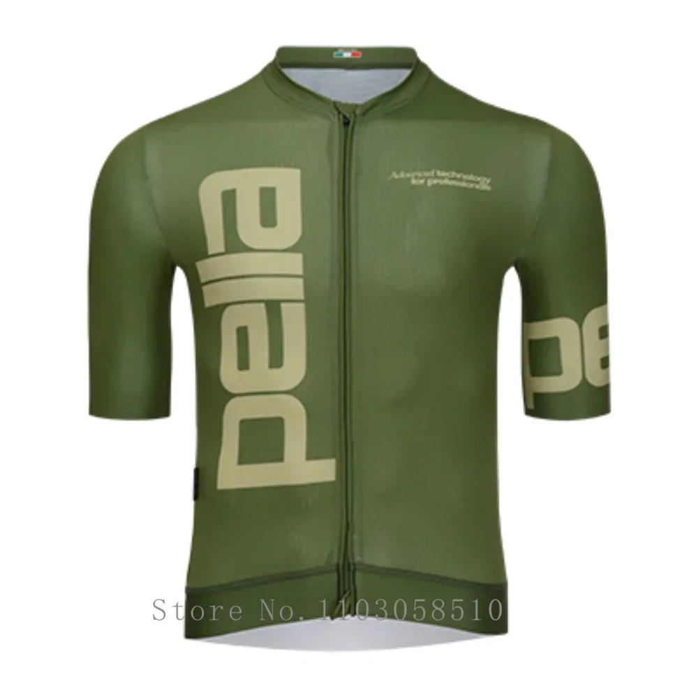 PELLA men's Cycling Short Sleeve Bicycle Top Shirts Slim Fit Breathable Biking Riding high quality Clothes with Rear 3 Pockets