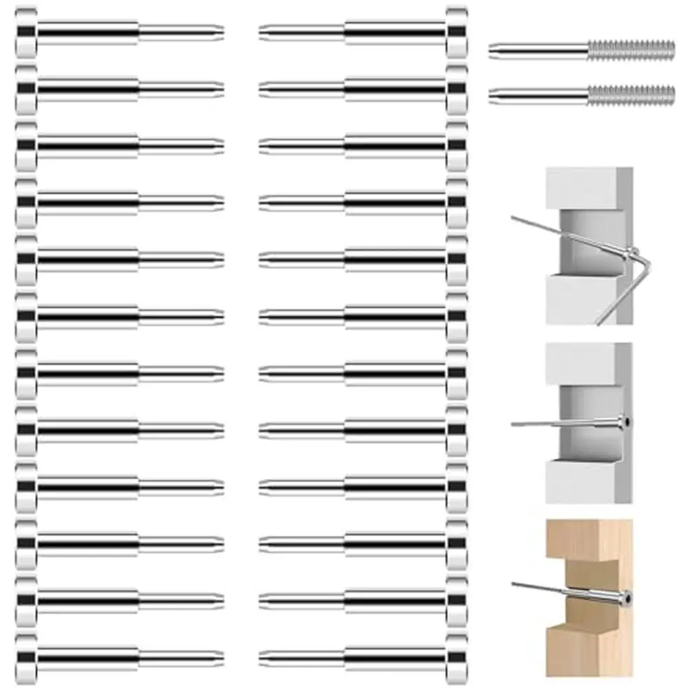 Paquete de 24 Kit de barandilla de Cable Invisible SST316, Terminal tensor de Swage, Hardware oculto, Cable de 1/8 ", Material de grado marino fácil