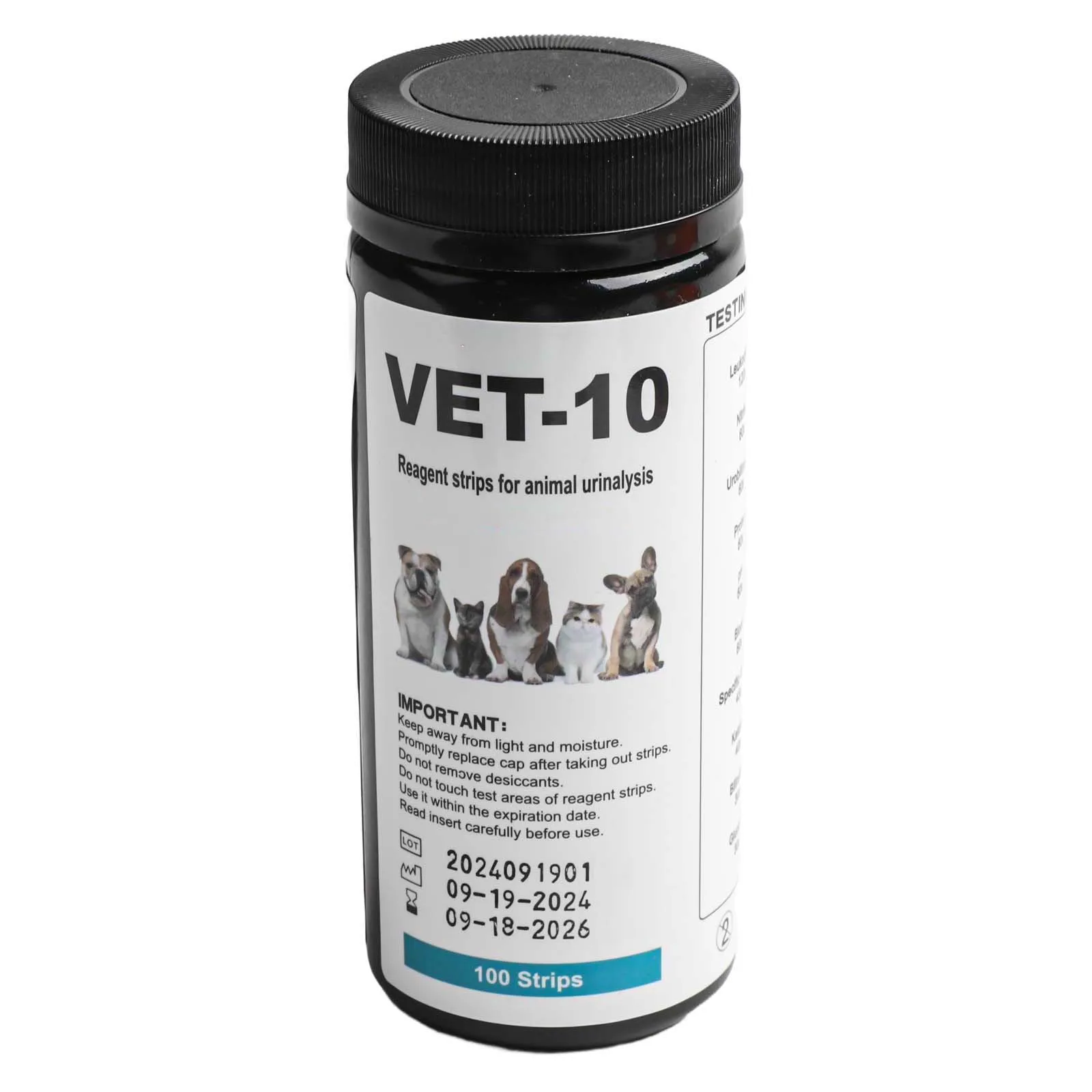 100pcs Pet Urine Strips 10 Parameter UTI Glucose Ketones Detection Kit For Dog Cat Veterinary Health Analysis Tool