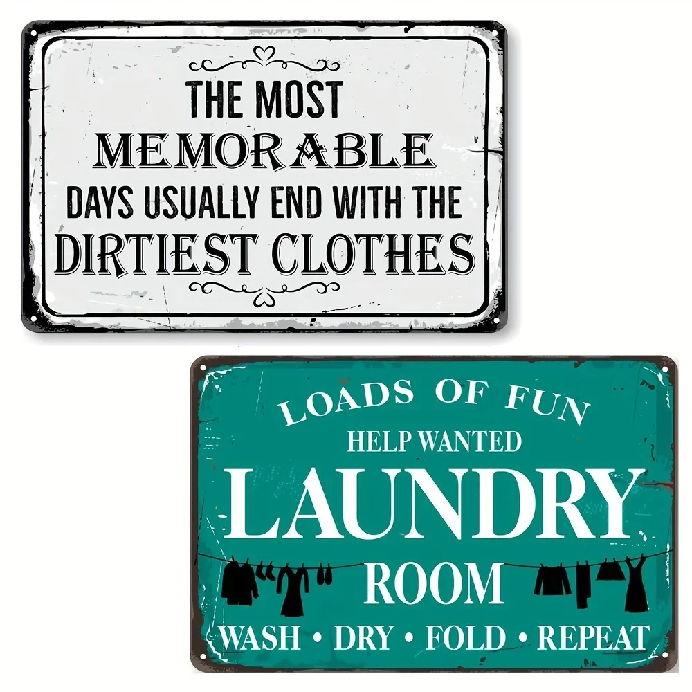 

Laundry Sign for Laundry Room Decor, Most Memorable Days Usually End with The Dirtiest Clothes Vintage Metal Sign Wall Decor