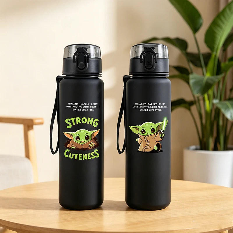 

Stars Wars Sports Water Bottle Cartoon Character Baby Yoda Printed Drinking Cups Grogu Portable Large Capacity Bottle Kids Gifts