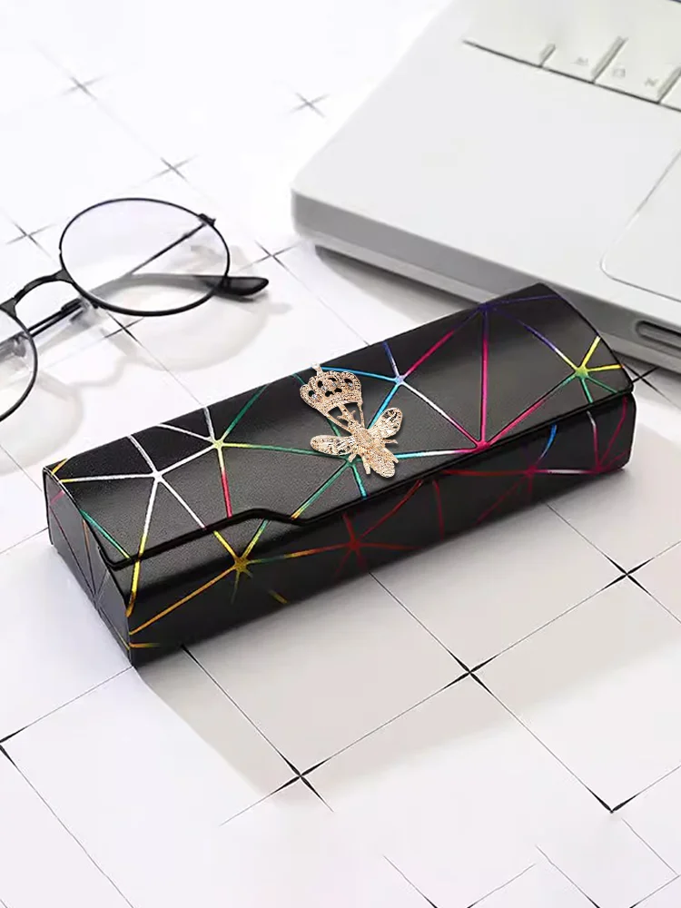 Stylish PU Eyewear Cases Robust Against Falls - Playful Collage Star Decor