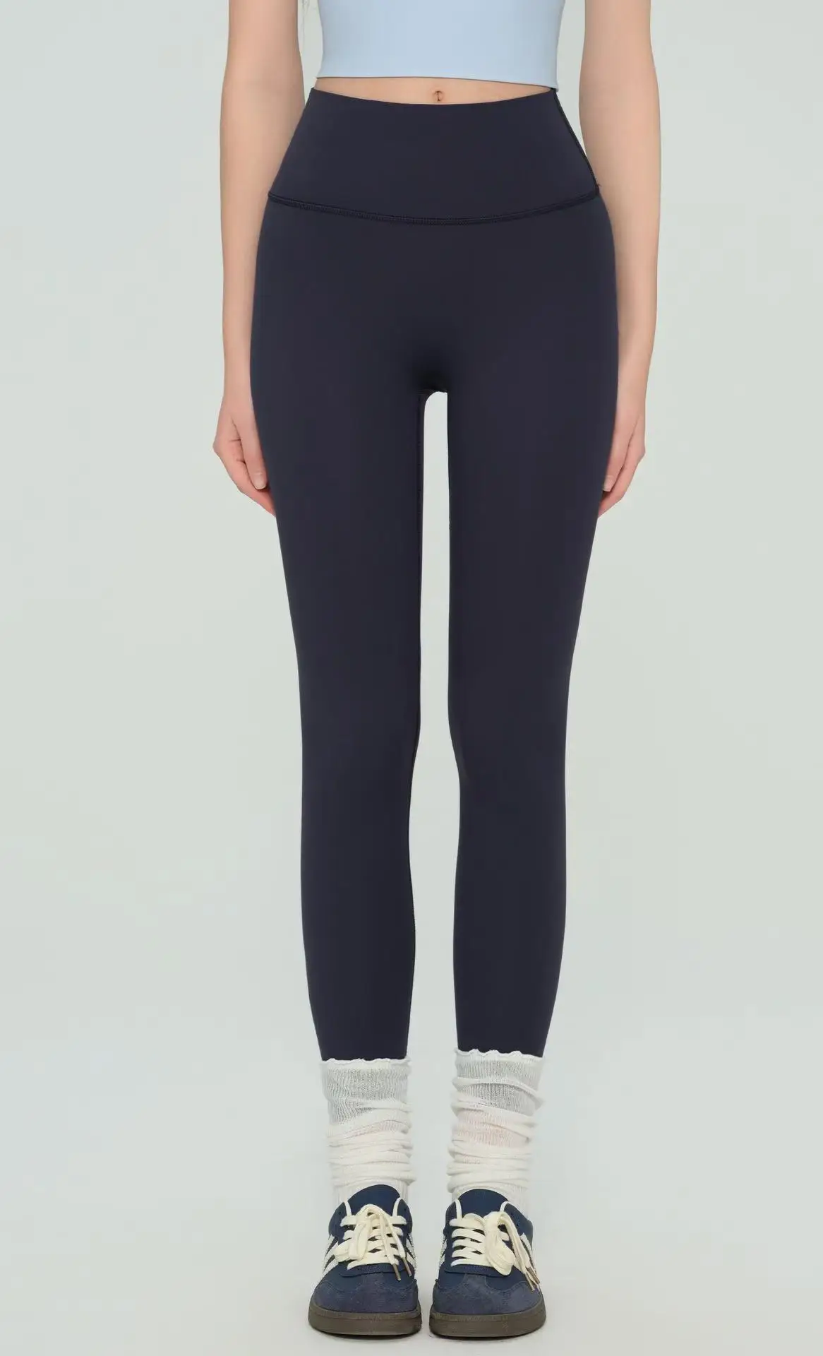 Hochgeschnittene, Po-formende Yoga-Leggings mit Pfirsich-Po-Effekt, nahtlos, hautnah, plus Samt, verdickt, bauchkontrollierend, Sport-Leggings – Detail 6