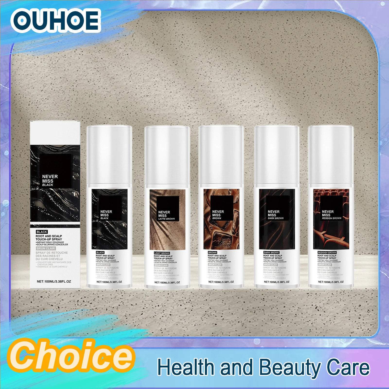 

Временный спрей для окрашивания волос: маскировка седины, консилер для линии роста волос, естественный эффект, стойкая краска для волос