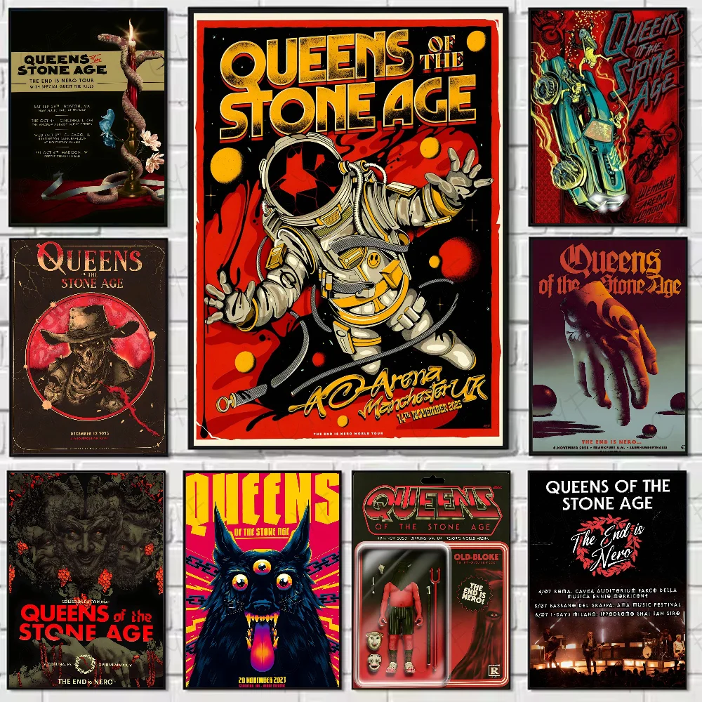 

Q-Queens Of The Stone Age Silk Poster High Quality Wall Art for Home Office Bedroom Living Room Hallway Bar Perfect Gift Idea