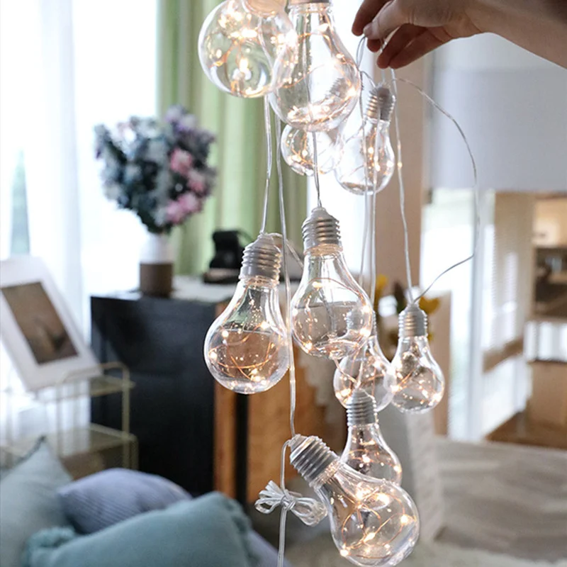 أضواء LED الجنية مع لمبة طاقة البطارية ، لمبات غرفة النوم الداخلية ، حديقة في الهواء الطلق ، حفل زفاف ، ديكور عيد الميلاد ، سلسلة ضوء جارلاند