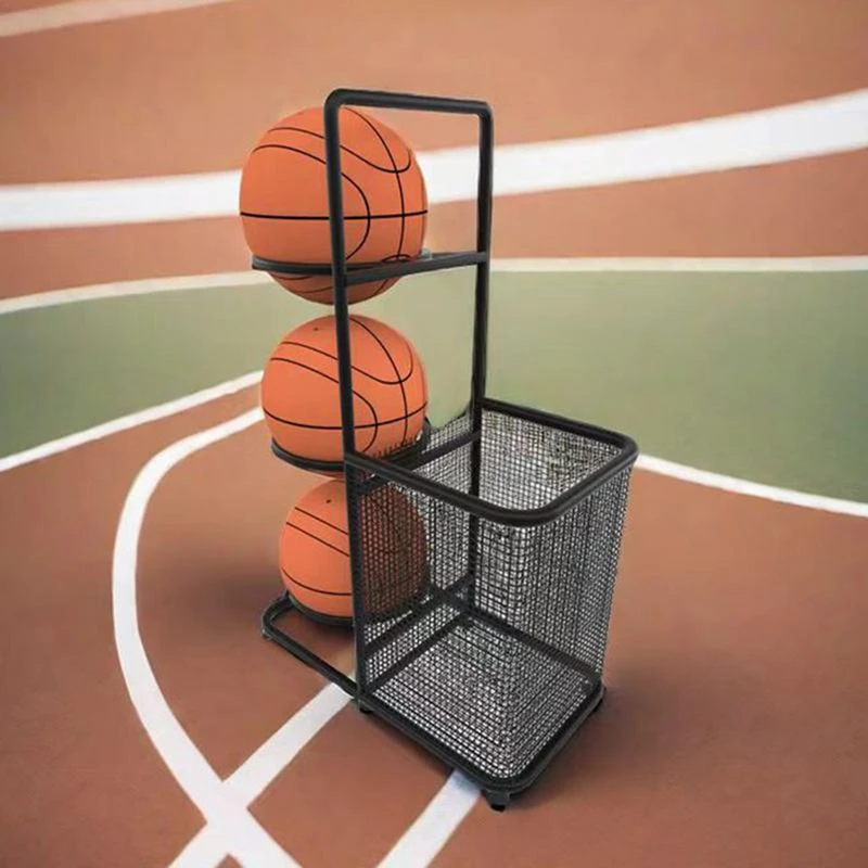 Basketball Storage Rack Sports Ball Soccer Organizer Multi Layer Ball Storage Stand Cast Iron Garage Organizer