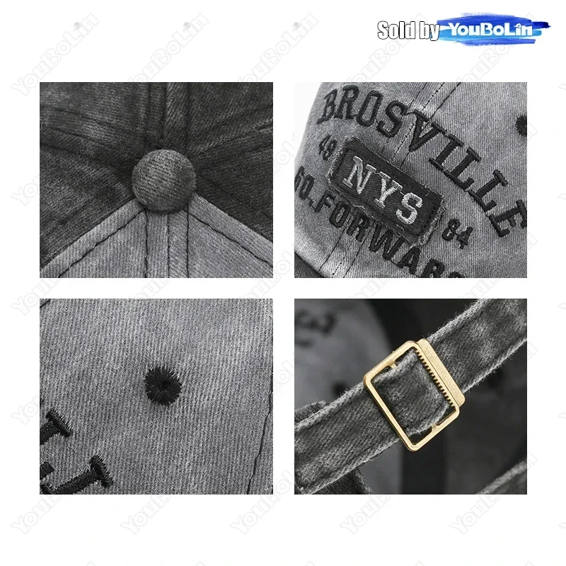 New style washed old letter embroidered cap trendy men's outdoor fashion personality street sun visor baseball hat