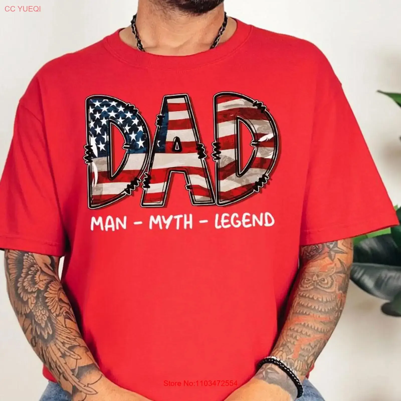 USA-Flagge Papa T-Shirt Patriotisch 4. Juli Vatertag Unabhängigkeitstag Vater Gedenktag Opa Väter Vintage Gewaschen Atmungsaktiv