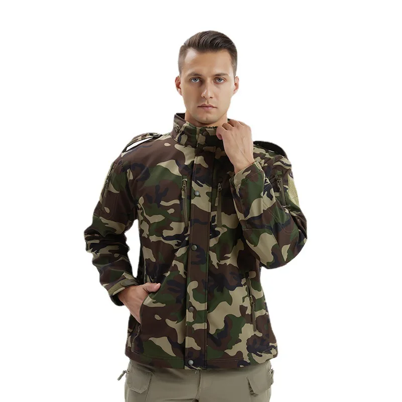 Nieuwe Outdoor Sport Camouflage Waterdichte Stormsuit Heren Herfst En Winter Capuchon Softshell Jack Warm Tactisch Jack