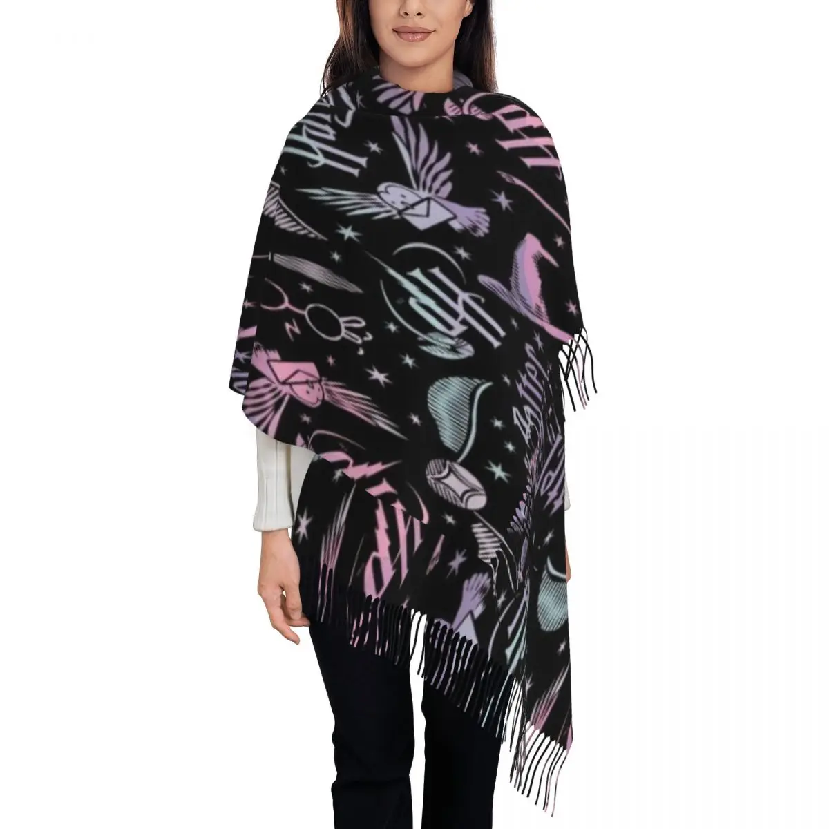 

Женский шарф с кисточками из фильма H-Harrys на заказ, мягкие шали, женские зимне-осенние шарфы