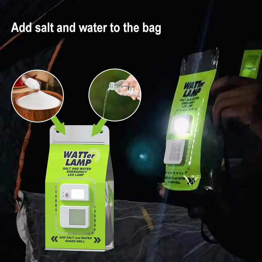 Outdoor Emergency Saltwater Lamp Home Lighting Saltwater Lamp Green Power Supply LED Lamp Fishing Lure ﻿