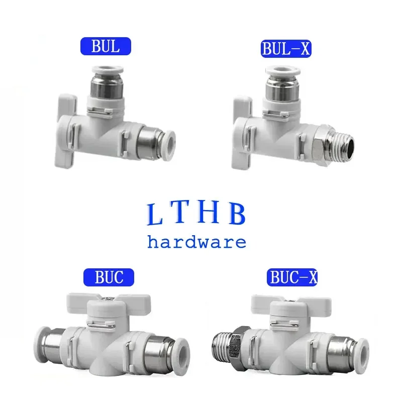Pneumatic Throttle Valve BUC BUL Speed Control Quick Connector 6mm8mm10mm12mm White Premium Pipe fittings Thread 1/4 1/8 3/8 1/2
