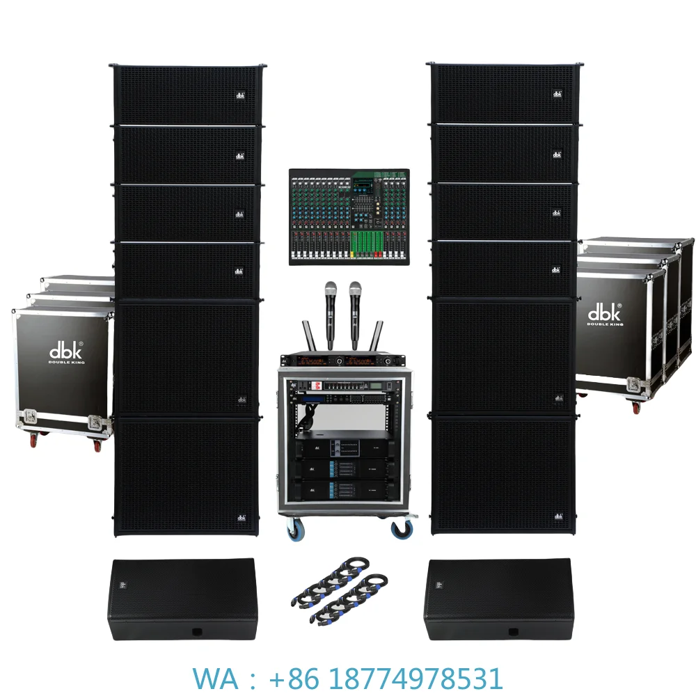 Professional Dual 8 Inch Linear Loudspeaker Cabinets Set With 18 Inch Bass Box Outdoor Acoustic Stack For Worship Venue EventUse