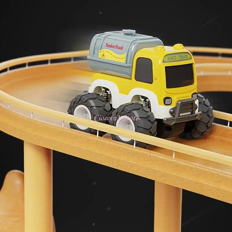 Y1UB 4 ’’プレイ車両のベビープルバックプレスプッシュ＆ゴーカーのためのミニエンジニアリングカーおもちゃ