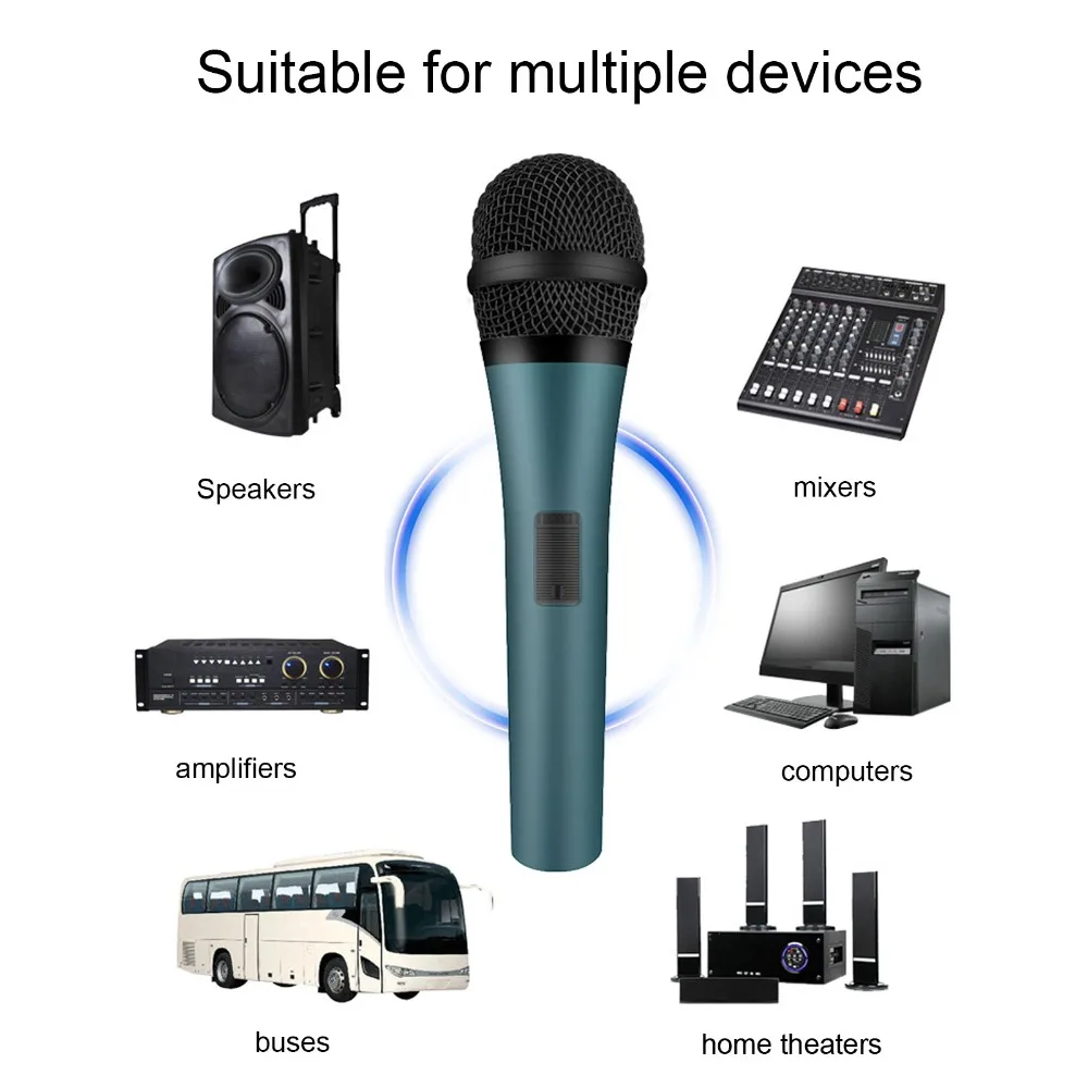 Noise Reduction Dynamic XLR Microphone with 6.35mm XLR 3 Meters Cable Handheld Microphone Wired Microphone Public Address