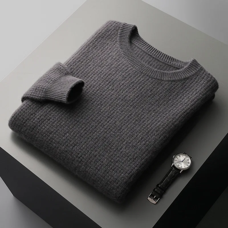 

Autumn Winter New Thickened Men'S Wool Sweater Casual Loose Trendy Sweater Comfortable Warm Knitted Base Layer