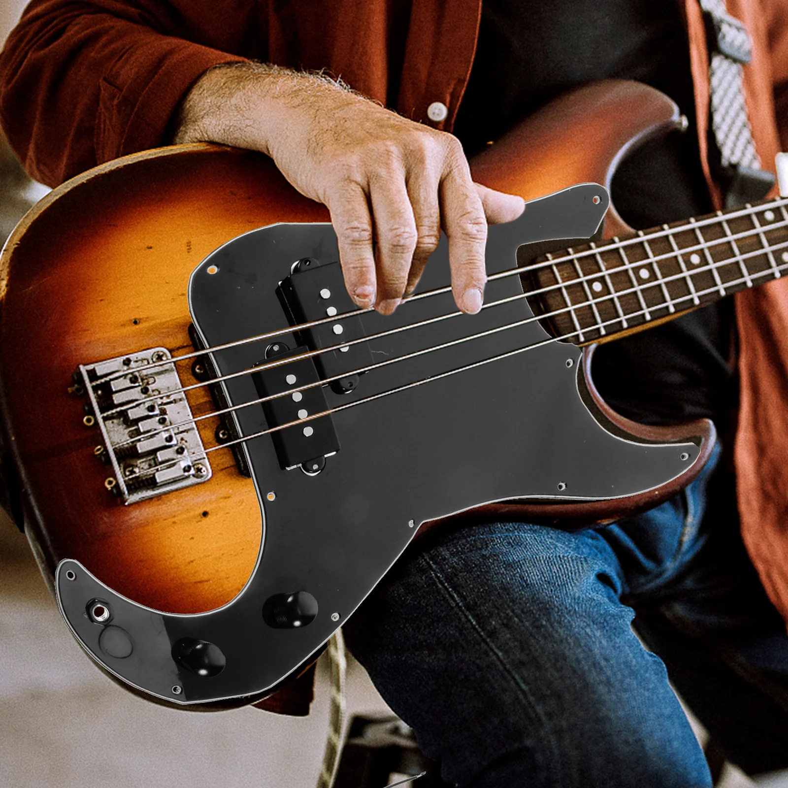 طقم بيك اب باس 3 طبقات محملة بيكجوارد لجيتار Pb Bass Tortoise Shell Sss Pickguard #6