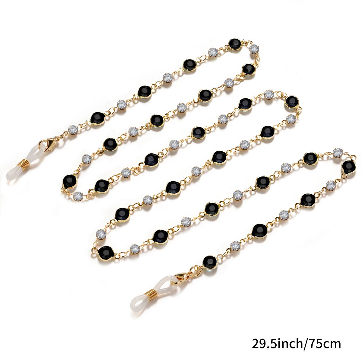 2025 New Colorful Glass Bead Glasses Chain (1 Pack) Anti-Loss Metal Glasses Chain Multifunctional Mask Chain Glasses Accessories