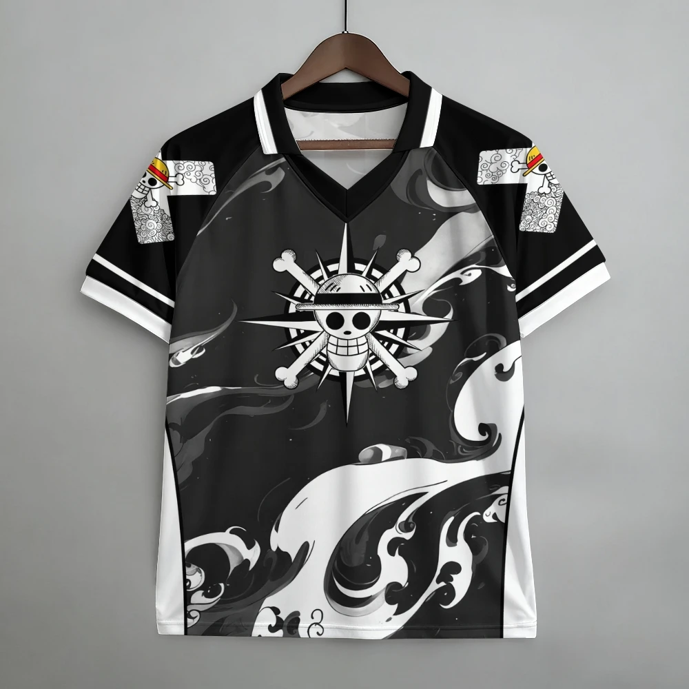 New Anime Breathable Jersey Skeleton Pirate Logo Personalized Luffy Straw Hat Team Casual Sports 3D Printed Top