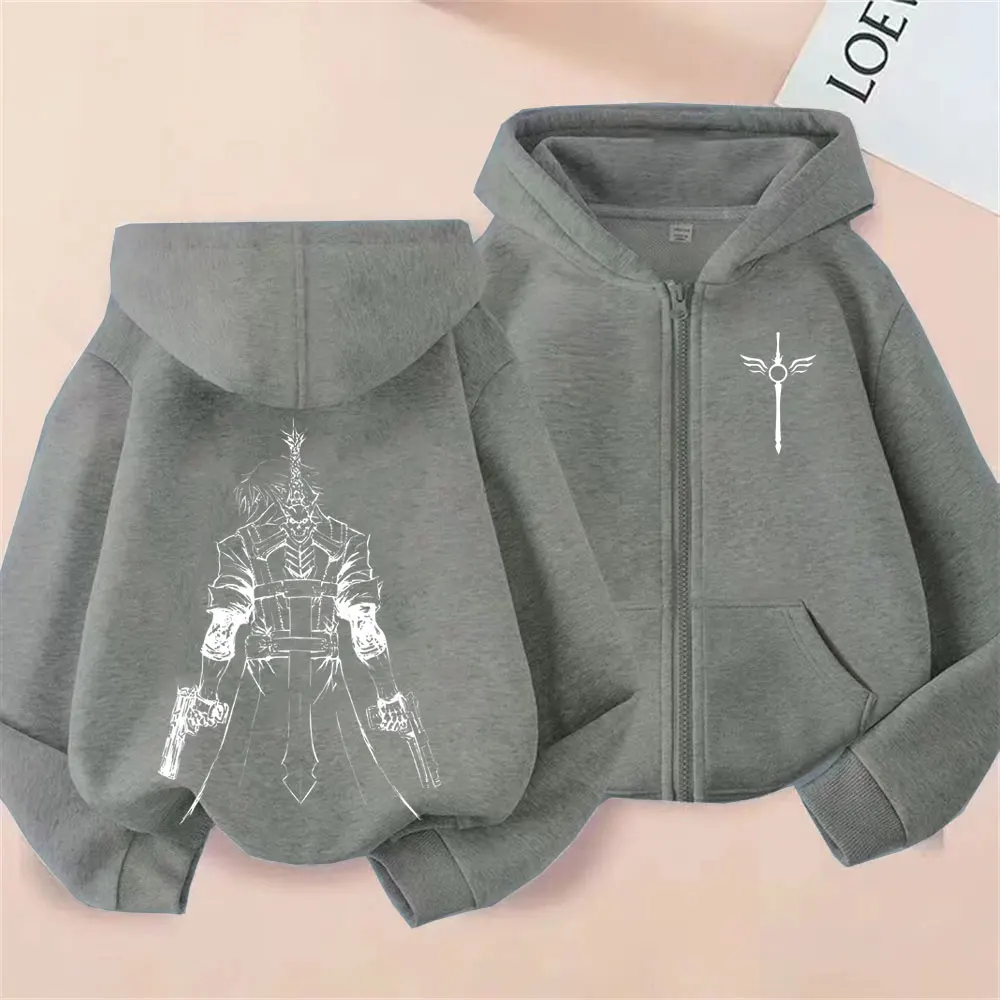 Game Devil May Cry Dante Grafik-Reißverschluss-Hoodie für Herren und Damen, Gothic, lässig, übergroße Jacke mit Reißverschluss, Sweatshirt, Streetwear – Detail 3