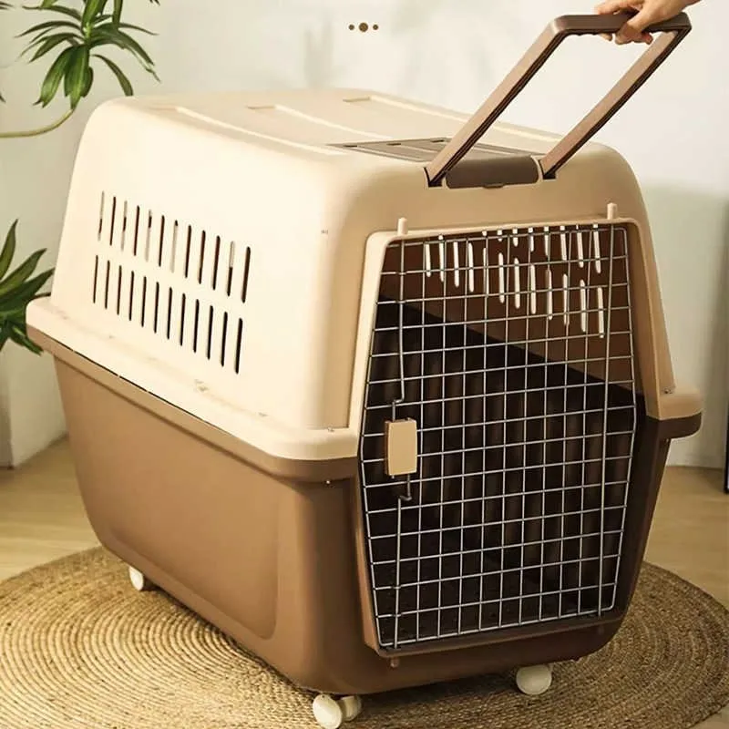 Large Dog Air Shipping Cage Portable Pet Carrier for Outings Gold Retriever Special Car Vehicle Space Box Pet Travel Supplies