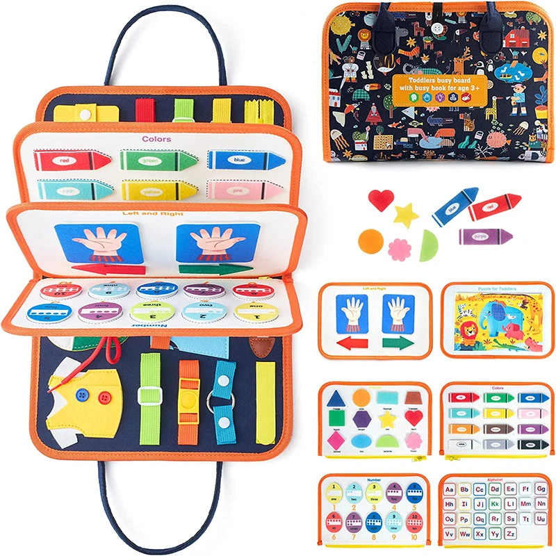 Busy Board Toddler Travel Toys Montessori Educational Activity Sensory Toys For Kids Autism Preschool Learning Gift